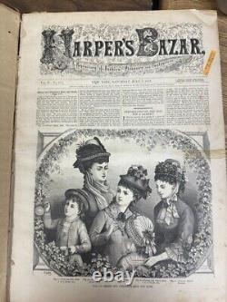 1877 Harper's Bazar Magazines Bound Vol. X-July to December News, Fashion