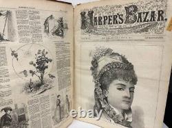 1877 Harper's Bazar Magazines Bound Vol. X-July to December News, Fashion