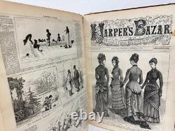 1877 Harper's Bazar Magazines Bound Vol. X-July to December News, Fashion