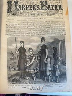 1877 Harper's Bazar Magazines Bound Vol. X-July to December News, Fashion