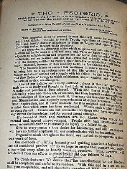 1890 1st THE ESOTERIC Vol. IV / Advanced And Practical Esoteric Thought