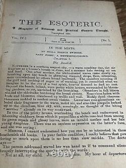 1890 1st THE ESOTERIC Vol. IV / Advanced And Practical Esoteric Thought