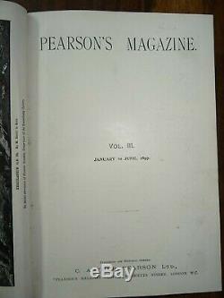 1897 WAR OF THE WORLDS by HG WELLS PEARSONS MAGAZINE VOL III KIPLING DOYLE GOBLE