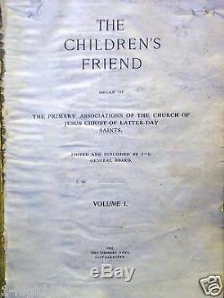 1902 Childrens Friend Vol. 1 COMPLETE Mormon LDS Leather Primary Magazine RARE