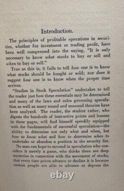 1925 Studies In Stock Speculation SCARCE 2nd Edition Magazine of Wall Street