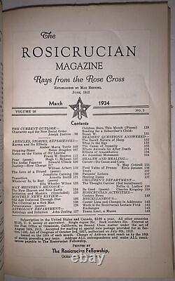 1933-4, 13 Issues The Rosicrucian Magazeine, Max Heindel, Rose Cross, Occult