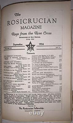 1933-4, 13 Issues The Rosicrucian Magazeine, Max Heindel, Rose Cross, Occult