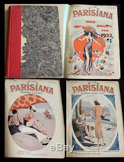 1933 PARISIANA vintage collection x 33 Erotic magazines, Art Deco illustrations
