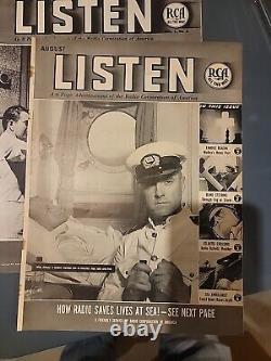 1937-1939 Rare Listen Rca Radio Magazines Volume 1 # 1 Plus 4 More Lot Of 5