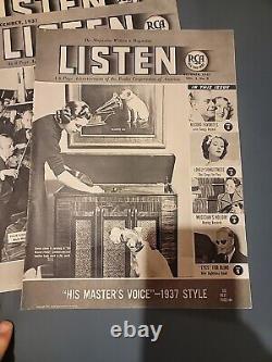 1937-1939 Rare Listen Rca Radio Magazines Volume 1 # 1 Plus 4 More Lot Of 5