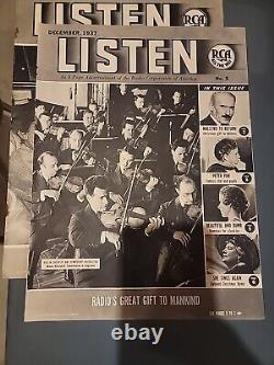 1937-1939 Rare Listen Rca Radio Magazines Volume 1 # 1 Plus 4 More Lot Of 5