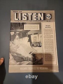 1937-1939 Rare Listen Rca Radio Magazines Volume 1 # 1 Plus 4 More Lot Of 5