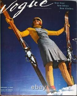 1941 -VOGUE- Fashion Vintage Bound Magazine Book withGEORGIA O'KEEFE/SALVADOR DALI