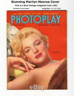 1952 Photoplay Gorgeous Marilyn Monroe Cover! Complete Rare Issue