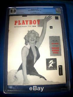 1953 PLAYBOY V1 #1 HMH CGC Graded 8.0 VF MARILYN MONROE WHITE Pages