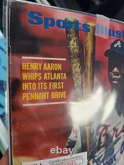 1969 August 18 Sports Illustrated Cover, Henry Aaron (MH518) SIGNED JSA Read