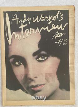1976 ANDY WARHOLS INTERVIEW MAGAZINE, ELIZABETH TAYLOR Rare Elsa Peretti