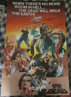 1978 Dawn Of The Dead Poster Book, Signed 2x By Tom Savini, And 1x By David Emge