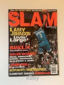 1994 Slam Magazine Premier Issue Larry Johnson Front Cover