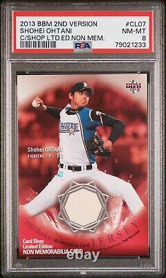 2013 Baseball Magazine Shohei Ohtani #CL07 Limited Edition'Jersey' Rookie PSA 8