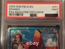 2025 One Piece En Promo / Psa Magazine Exclusive / Shanks #001 / Psa 9