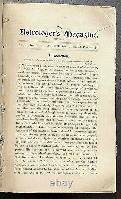 ASTROLOGER'S MAGAZINE Vol. I, 1890-91 ALAN LEO Entire FIRST YEAR of Journals