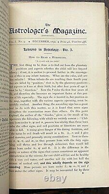 ASTROLOGER'S MAGAZINE Vol. I, 1890-91 ALAN LEO Entire FIRST YEAR of Journals