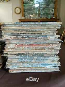 Amazing Stories Lot 1926-1933. 54 Magazines. Buck Rogers War of Worlds. Verne
