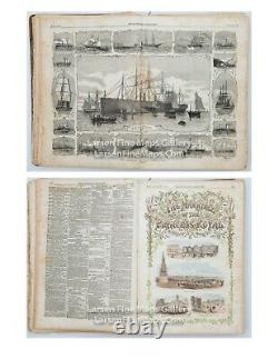 Antique 1858 THE ILLUSTRATED LONDON NEWS MAGAZINES BOUND January thru June