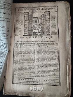 Antique-The Gentlemen's Magazine August 1778, Revolutionary War Era, Original