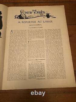 August 31, 1946 New Yorker Magazine HIROSHIMA JOHN HERSEY