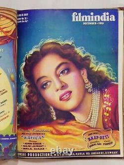 BIND OF 12 RARE BOLLYWOOD VINTAGE FILMINDIA MAGAZINE 1951 complete year