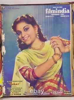 BIND OF 12 RARE BOLLYWOOD VINTAGE FILMINDIA MAGAZINE 1951 complete year