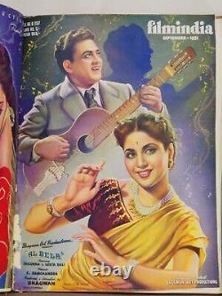 BIND OF 12 RARE BOLLYWOOD VINTAGE FILMINDIA MAGAZINE 1951 complete year