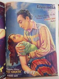 BIND OF 12 RARE BOLLYWOOD VINTAGE FILMINDIA MAGAZINE 1951 complete year