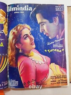 BIND OF 12 RARE BOLLYWOOD VINTAGE FILMINDIA MAGAZINE 1951 complete year