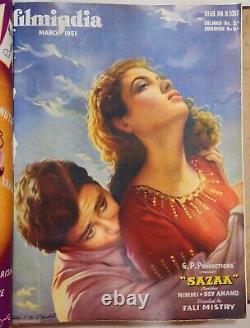 BIND OF 12 RARE BOLLYWOOD VINTAGE FILMINDIA MAGAZINE 1951 complete year