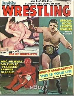 Bruno Sammartino Wrestling Magazine Lot of 10 VERY RARE unsigned Magazines
