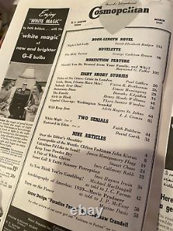 Cosmopolitan Magazine / March 1939 ERNEST HEMINGWAY 1st app NOBODY EVER DIES VG+