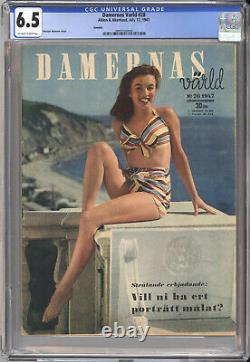 Damernas Varld #28 Cgc 6.5 1947 Norma Jeane Cover Rare, Rare Marilyn Monroe