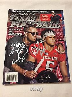 Dave Campbells Texas Football Magazine Signed By Kliff Kingsbury Patrick Mahomes