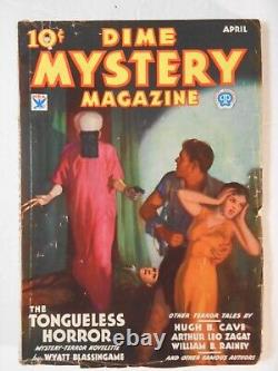 Dime Mystery Magazine, Apr 1934 Baumhofercvr Cave, Blassingame, Lord, Zagat