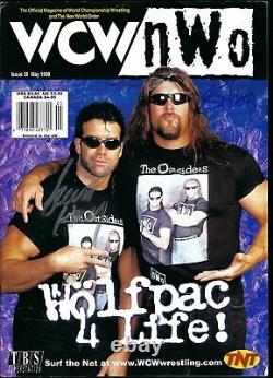 EB3295 Scott Hall Kevin Nash signed vintage WCW Wrestling Magazine withCOA