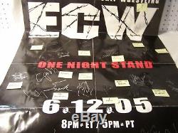 ECW ONE NIGHT STAND 61205 POSTER SIGNED BY 19 withCOA Taz Balls Big Show