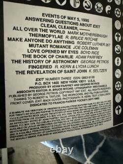 EXIT Magazine #3 Very Rare 1987 New York VG Condition George Petros First Ed