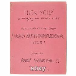 Ed Sanders / Andy Warhol Fuck You A Magazine of the Arts Vol 5 No 8 1st ed 1965
