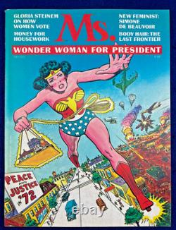 Excellent Copy! First Issue Ms Magazine 1972 Wonder Woman for President