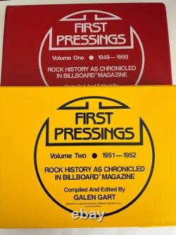 FIRST PRESSINGS Rock music History Billboard Magazine Galen Gart 1 & 2 lot of 2