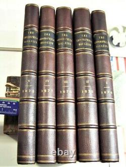 GEOGRAPHICAL MAGAZINE 1874/RARE 1st Edition/101 FOLDOUT WORLD MAPS/FINE LEATHER