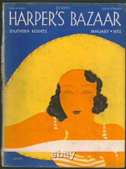 HARPER'S BAZAAR Magazine January 1932 Benigni Art Deco Fashion 1930s